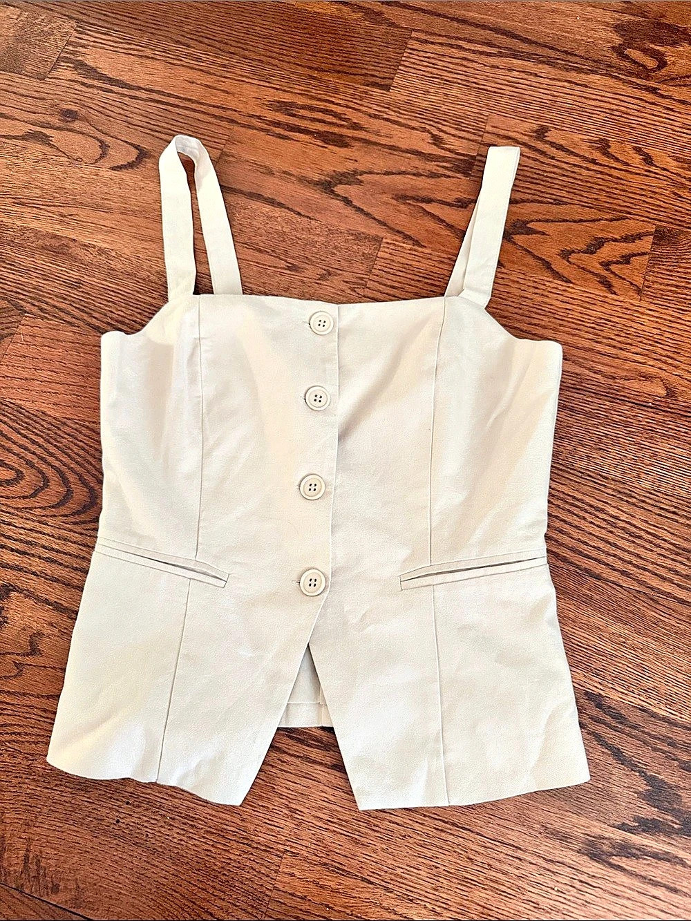 Forever 21 Structured Button Front Camisole Cream Small